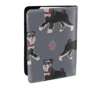 Wykjtwo Chien Mignon d'animal Schnauzer, Porte-Passeport Portefeuille de Voyage en Cuir PU Étui pour Passeport Couvre-Passeport 6,5 po