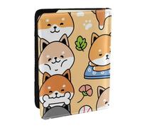 Wykjtwo Chien Mignon de Dessin animé, Porte-Passeport Portefeuille de Voyage en Cuir PU Étui pour Passeport Couvre-Passeport 6,5 po