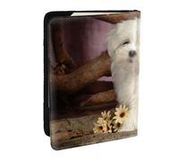 Wykjtwo Chien Mignon, Porte-Passeport Portefeuille de Voyage en Cuir PU Étui pour Passeport Couvre-Passeport 6,5 po