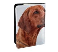 Wykjtwo Chien Rhodesian Ridgeback, Porte-Passeport Portefeuille de Voyage en Cuir PU Étui pour Passeport Couvre-Passeport 6,5 po