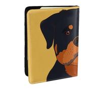 Wykjtwo Chien Rottweiler, Porte-Passeport Portefeuille de Voyage en Cuir PU Étui pour Passeport Couvre-Passeport 6,5 po