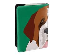 Wykjtwo Chien Saint-Bernard, Porte-Passeport Portefeuille de Voyage en Cuir PU Étui pour Passeport Couvre-Passeport 6,5 po