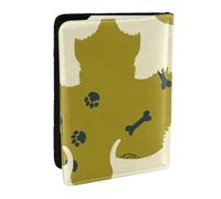 Wykjtwo Chien Silhouette Ouest Highland Animal Ouest, Porte-Passeport Portefeuille de Voyage en Cuir PU Étui pour Passeport Couvre-Passeport 6,5 po