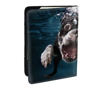Wykjtwo Chien sous-Marin Boston Terrier, Porte-Passeport Portefeuille de Voyage en Cuir PU Étui pour Passeport Couvre-Passeport 6,5 po