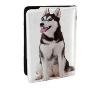 Wykjtwo Chiens Husky imprimés, Porte-Passeport Portefeuille de Voyage en Cuir PU Étui pour Passeport Couvre-Passeport 6,5 po