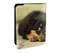 Wykjtwo Chiens Rottweiler Chiens Mignons Chiot Animaux de Compagnie Petit, Porte-Passeport Portefeuille de Voyage en Cuir PU Étui pour Passeport Couvre-Passeport 6,5 po
