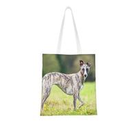 Wykjtwo Chiens Whippet Chiens de pelouse Chiens gris Animaux de compagnie, Sac fourre-tout en toile, sac à main de Shopping, sacs d'épicerie, sacs à bandoulière en toile polyvalents