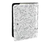 Wykjtwo Chimie Impression Noir Blanc, Porte-Passeport Portefeuille de Voyage en Cuir PU Étui pour Passeport Couvre-Passeport 6,5 po