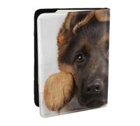 Wykjtwo Chiot Berger Allemand, Porte-Passeport Portefeuille de Voyage en Cuir PU Étui pour Passeport Couvre-Passeport 6,5 po