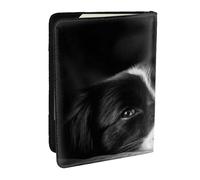 Wykjtwo Chiot Border Collie, Porte-Passeport Portefeuille de Voyage en Cuir PU Étui pour Passeport Couvre-Passeport 6,5 po