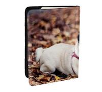 Wykjtwo Chiot Carlin, Porte-Passeport Portefeuille de Voyage en Cuir PU Étui pour Passeport Couvre-Passeport 6,5 po