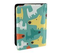 Wykjtwo Chiot De Chien De Dessin Animé Drôle Mignon, Porte-Passeport Portefeuille de Voyage en Cuir PU Étui pour Passeport Couvre-Passeport 6,5 po