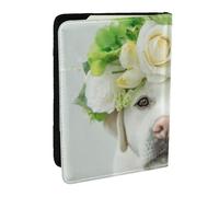 Wykjtwo Chiot drôle de Labrador Retriever, Porte-Passeport Portefeuille de Voyage en Cuir PU Étui pour Passeport Couvre-Passeport 6,5 po