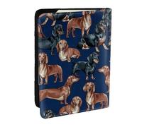 Wykjtwo Chiot Teckel, Porte-Passeport Portefeuille de Voyage en Cuir PU Étui pour Passeport Couvre-Passeport 6,5 po