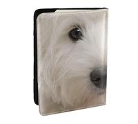 Wykjtwo Chiot Westie Mignon, Porte-Passeport Portefeuille de Voyage en Cuir PU Étui pour Passeport Couvre-Passeport 6,5 po