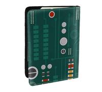 Wykjtwo Circuit électronique avec diodes, Porte-Passeport Portefeuille de Voyage en Cuir PU Étui pour Passeport Couvre-Passeport 6,5 po