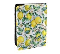 Wykjtwo Citron aux Fruits Jaunes millésimés, Porte-Passeport Portefeuille de Voyage en Cuir PU Étui pour Passeport Couvre-Passeport 6,5 po