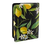 Wykjtwo Citron et Fleur, Porte-Passeport Portefeuille de Voyage en Cuir PU Étui pour Passeport Couvre-Passeport 6,5 po