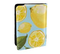 Wykjtwo Citron Jaune Les Arts, Porte-Passeport Portefeuille de Voyage en Cuir PU Étui pour Passeport Couvre-Passeport 6,5 po
