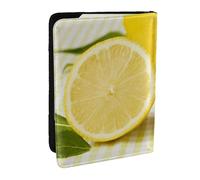 Wykjtwo Citron Jaune, Porte-Passeport Portefeuille de Voyage en Cuir PU Étui pour Passeport Couvre-Passeport 6,5 po