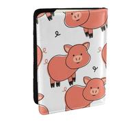 Wykjtwo Cochon de Dessin animé Mignon, Porte-Passeport Portefeuille de Voyage en Cuir PU Étui pour Passeport Couvre-Passeport 6,5 po