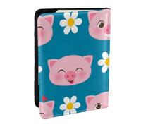 Wykjtwo Cochon Mignon, Porte-Passeport Portefeuille de Voyage en Cuir PU Étui pour Passeport Couvre-Passeport 6,5 po