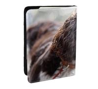 Wykjtwo Cocker Anglais Chiens Bouclés Blanc Brunâtre, Porte-Passeport Portefeuille de Voyage en Cuir PU Étui pour Passeport Couvre-Passeport 6,5 po
