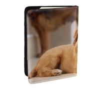 Wykjtwo Cocker Spaniel Chiot Petit Épagneul Chiens Animaux, Porte-Passeport Portefeuille de Voyage en Cuir PU Étui pour Passeport Couvre-Passeport 6,5 po