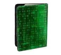 Wykjtwo Codage de données binaires du Programmeur, Porte-Passeport Portefeuille de Voyage en Cuir PU Étui pour Passeport Couvre-Passeport 6,5 po