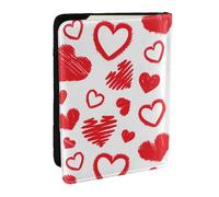 Wykjtwo Coeur Saint Valentin, Porte-Passeport Portefeuille de Voyage en Cuir PU Étui pour Passeport Couvre-Passeport 6,5 po