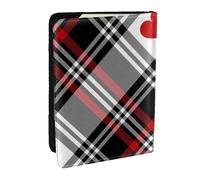 Wykjtwo Coeurs à Carreaux de Saint-Valentin, Porte-Passeport Portefeuille de Voyage en Cuir PU Étui pour Passeport Couvre-Passeport 6,5 po