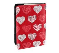 Wykjtwo Coeurs Rouges et Blancs et Amour, Porte-Passeport Portefeuille de Voyage en Cuir PU Étui pour Passeport Couvre-Passeport 6,5 po