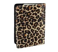 Wykjtwo Conception Léopard, Porte-Passeport Portefeuille de Voyage en Cuir PU Étui pour Passeport Couvre-Passeport 6,5 po