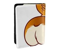 Wykjtwo Corgi Dog Funny Butt, Porte-Passeport Portefeuille de Voyage en Cuir PU Étui pour Passeport Couvre-Passeport 6,5 po