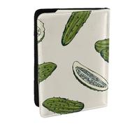 Wykjtwo Cornichons ou concombres marinés, Porte-Passeport Portefeuille de Voyage en Cuir PU Étui pour Passeport Couvre-Passeport 6,5 po