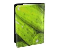 Wykjtwo Cornichons, Porte-Passeport Portefeuille de Voyage en Cuir PU Étui pour Passeport Couvre-Passeport 6,5 po