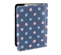 Wykjtwo Crayon Points Fond Bleu Marine, Porte-Passeport Portefeuille de Voyage en Cuir PU Étui pour Passeport Couvre-Passeport 6,5 po