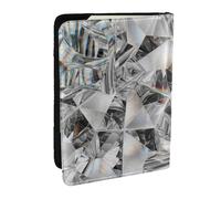 Wykjtwo Cristal de Style Texture Diamant, Porte-Passeport Portefeuille de Voyage en Cuir PU Étui pour Passeport Couvre-Passeport 6,5 po