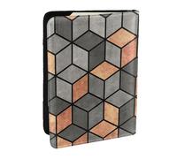 Wykjtwo Cubes De Béton Et De Cuivre, Porte-Passeport Portefeuille de Voyage en Cuir PU Étui pour Passeport Couvre-Passeport 6,5 po