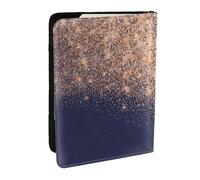Wykjtwo Cuivre Bleu Marine Rose Glitter Maquilleur Beauté, Porte-Passeport Portefeuille de Voyage en Cuir PU Étui pour Passeport Couvre-Passeport 6,5 po