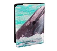 Wykjtwo Dauphin imprimé, Porte-Passeport Portefeuille de Voyage en Cuir PU Étui pour Passeport Couvre-Passeport 6,5 po