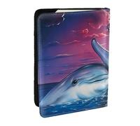 Wykjtwo Dauphin imprimé, Porte-Passeport Portefeuille de Voyage en Cuir PU Étui pour Passeport Couvre-Passeport 6,5 po