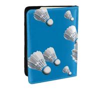 Wykjtwo Dessin animé, Badminton, Porte-Passeport Portefeuille de Voyage en Cuir PU Étui pour Passeport Couvre-Passeport 6,5 po