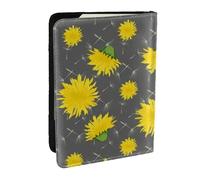 Wykjtwo Dessin animé, Fleur, de, Pissenlit, modèle, Porte-Passeport Portefeuille de Voyage en Cuir PU Étui pour Passeport Couvre-Passeport 6,5 po