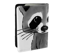 Wykjtwo Dessin animé Mignon Raton Laveur, Porte-Passeport Portefeuille de Voyage en Cuir PU Étui pour Passeport Couvre-Passeport 6,5 po