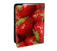 Wykjtwo Dessin De Fraise, Porte-Passeport Portefeuille de Voyage en Cuir PU Étui pour Passeport Couvre-Passeport 6,5 po