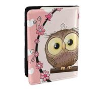 Wykjtwo Deux hiboux Mignons de Dessin animé, Porte-Passeport Portefeuille de Voyage en Cuir PU Étui pour Passeport Couvre-Passeport 6,5 po