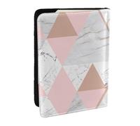 Wykjtwo Diamant en marbre Gris et Rose en Or Rose, Porte-Passeport Portefeuille de Voyage en Cuir PU Étui pour Passeport Couvre-Passeport 6,5 po