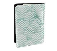 Wykjtwo Écailles Aqua Menthe Blanc Géométrie Marbre, Porte-Passeport Portefeuille de Voyage en Cuir PU Étui pour Passeport Couvre-Passeport 6,5 po