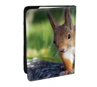 Wykjtwo Écureuil Mignon, Porte-Passeport Portefeuille de Voyage en Cuir PU Étui pour Passeport Couvre-Passeport 6,5 po